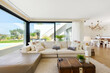 © ADDICTIVE STOCK - Modern living room with open view to a pool area