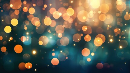 Poster - Abstract background with soft glowing bokeh lights in warm colors festive holiday