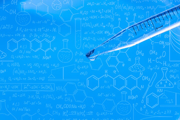 Wall Mural - macro science background,macro science experiment background,laboratory research, dropping liquid to