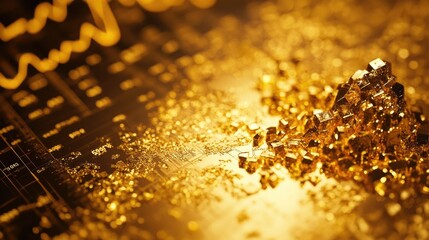 Poster - Detailed shot of a gold price graph with historical data and price prediction indicators, on a financial website -