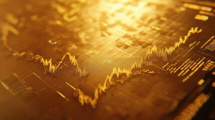 Poster - Detailed shot of a gold price graph with historical data and price prediction indicators, on a financial website -