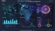 © Monty - A sophisticated digital display showcasing maps and intricate graphs, representing advanced data analysis systems.