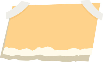 Poster - Blank ripped piece of yellow paper is attached with tape to a white background, creating a space for text or design