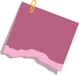 Poster - Blank torn note paper with a paperclip holding the corner