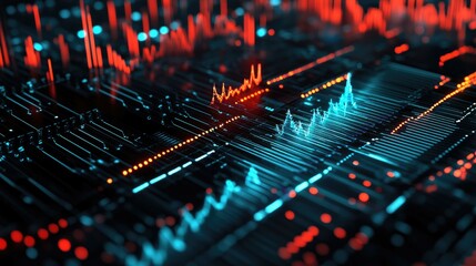 Poster - Detailed view of a digital interface showing electrical wave patterns and data, with a focus on signal analysis tools