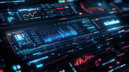Poster - Detailed view of a digital interface showing electrical wave patterns and data, with a focus on signal analysis tools