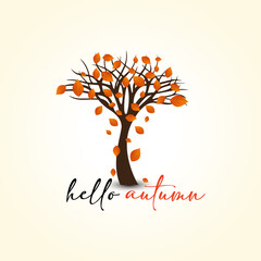 hello autumn vector background. it is suitable for card, banner, or poster