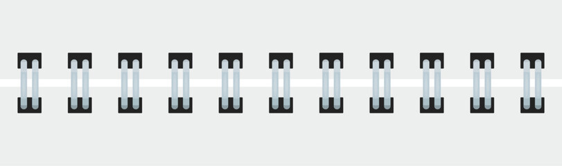 Poster - Double wire binding spines in a row isolated on white background