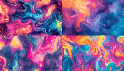 Poster - Generate an abstract background with vibrant rainbow colors