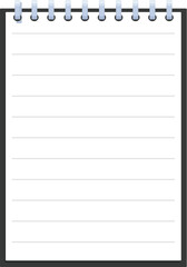 Poster - Blank notepad with a spiral binding at the top is open and displaying empty lines, providing a clean slate for writing or drawing