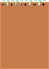 Poster - Brown notepad with a blank page is ideal for taking notes, writing down ideas, or sketching