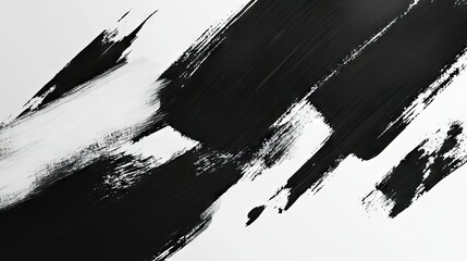 Poster - Minimalist abstract background with monochrome brush strokes, modern and clean design