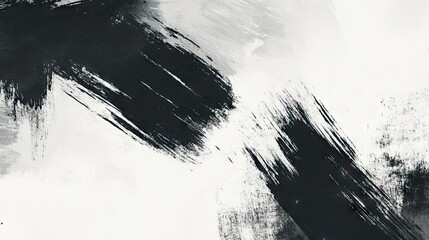 Poster - Minimalist abstract background with monochrome brush strokes, modern and clean design