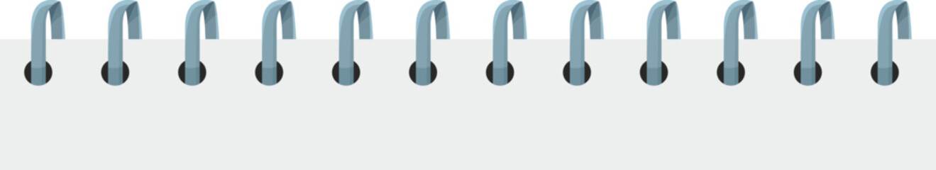 Poster - Row of spiral binder rings is holding a blank sheet of paper
