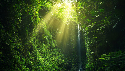 Canvas Print - Waterfall Sunbeams.