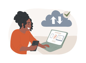 Aufkleber - Data backup and recovery isolated cartoon vector illustrations.