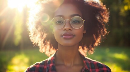 Stylish young woman posing outside.