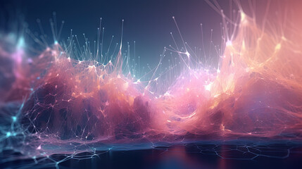 Poster - A colorful explosion of paint with a pastel color palette. Dynamic and energetic abstract background