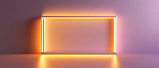 Canvas Print - a neon sign with a white frame is lit up in a room