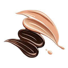 Smudged liquid foundation on a isolated white background (9)