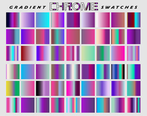 Poster - Acid chrome gradient swatches in holographic vibrant colors for art and design.