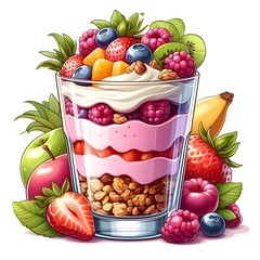 Wall Mural -  fruit and yogurt parfait