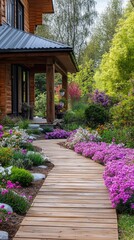Poster - A walkway with a porch and a house in the background