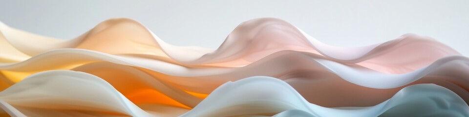 Aufkleber - Soft Pastel Shapes on Gradient Background - Whimsical Minimalism with Flowing Forms and Ample Copy Space