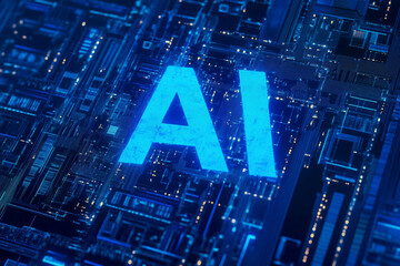 ai blue circuit board background