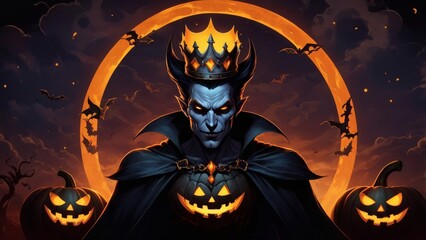 Poster - halloween background with pumpkin