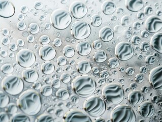 Poster - Aerial View of Symmetrical Water Droplet Pattern - Intricately Textured Geometric Background with Bright Diffused Lighting Captured from Above, Creating a Serene and Detailed Design