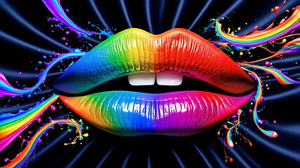 Abstract background of female lips