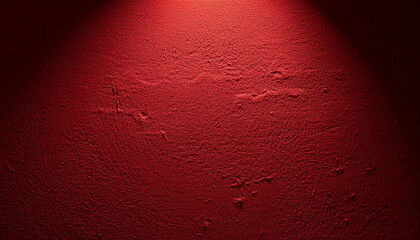 Wall Mural - Red textured wall with spotlight. Abstract decorative stucco backdrop.