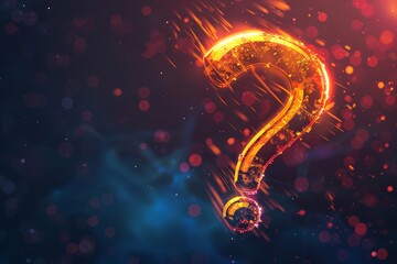 Poster - abstract question mark background, featuring a clean and modern design with sharp contrasts and mini