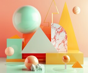 Aufkleber - Abstract 3D creation made from geometric shapes, designed in a clean and modern style, emphasizing simplicity and visual impact.