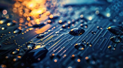 Poster - Water Droplets on a Circuit Board