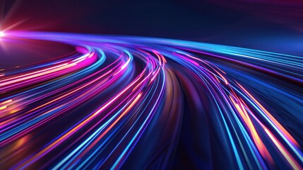 Canvas Print - Abstract Light Trails, Speed, Digital Art