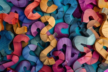 Poster - Colored Background with Question Marks: Creative and Eye-Catching Design