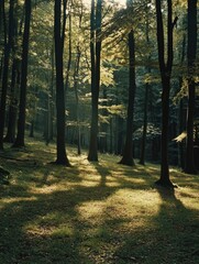 Wall Mural - bright sunny forest