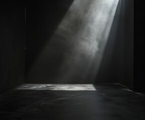 Poster - Dramatic Lighting in a Black Room: Intense Light and Shadows Creating a Powerful Visual Effect, 6:5 Aspect Ratio