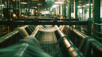 Poster - Industrial Weaving Machine in Operation