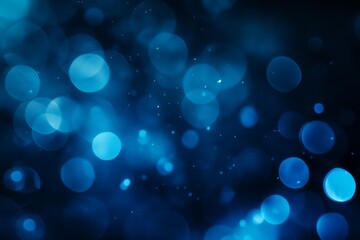 Canvas Print - A stunning abstract background featuring a dark blue canvas with a mesmerizing array of out-of-focus blue lights, creating a captivating and dreamy effect. The bokeh lights symbolize hope, magic, and 