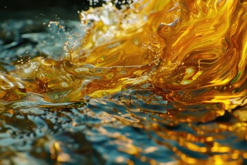 Poster - A close-up shot of a wave of water