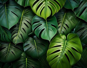 Wall Mural - tropical monstera leaves pattern tropical pattern monstera leaves