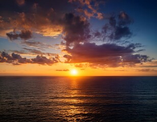 Wall Mural - sunset ocean glowing breathtaking sunset