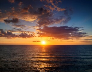Wall Mural - sunset ocean glowing serene ocean sunset