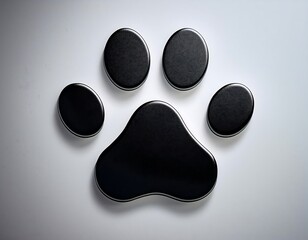 minimalist black white icon dog paw simple paw print icon