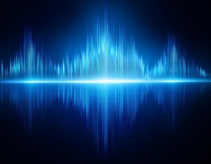 glowing blue sound waves dark dynamic glowing sound wave design