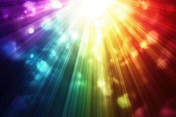 Vibrant colorful light rays with bokeh. Perfect for adding a magical or celebratory feel to any design.