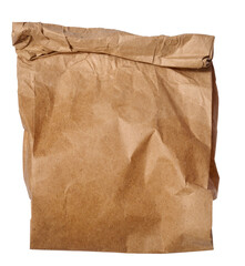 Brown kraft paper bag for packaging products in stores on an isolated background